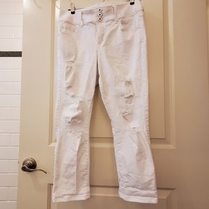 TORRID White Distressed Jeans